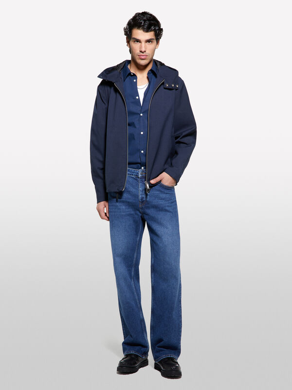 Hooded windbreaker jacket - men's jackets and coats | Sisley