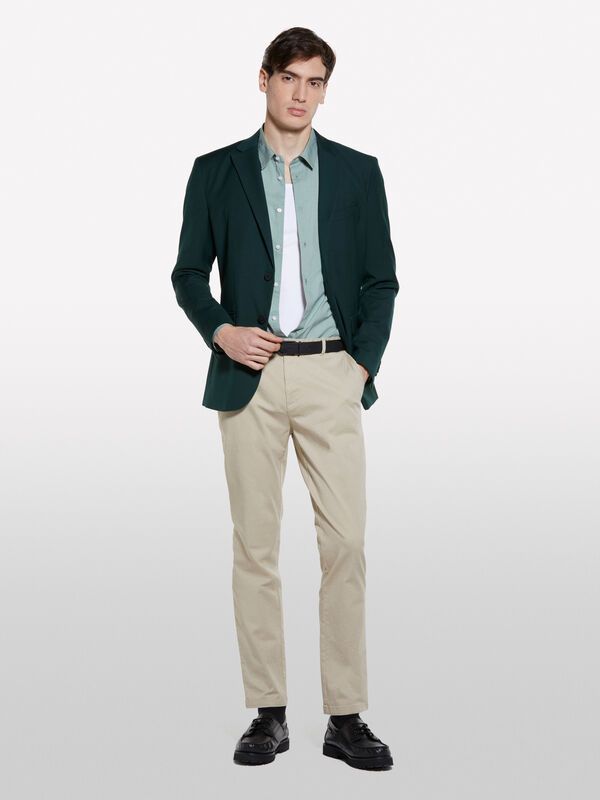 Black printed slim fit shirt - men's slim fit shirts | Sisley