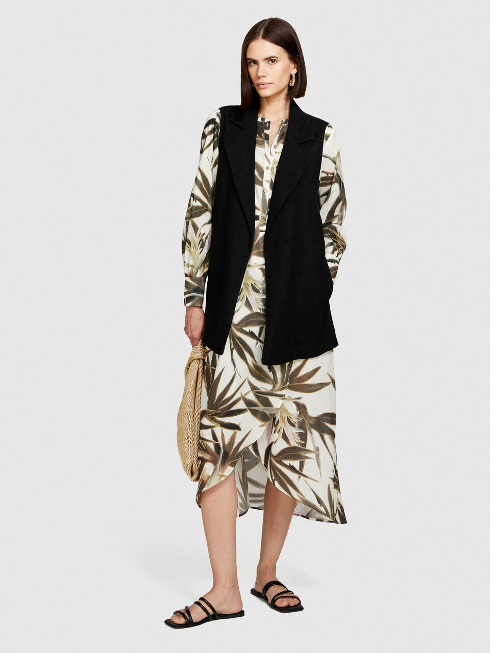 100% linen open vest Women image number null