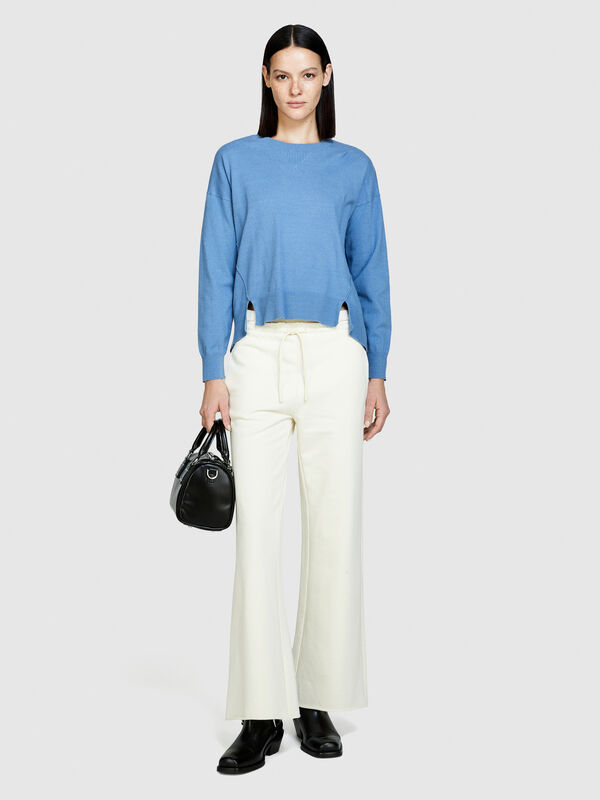Sweater with slits - women's crew neck sweaters | Sisley