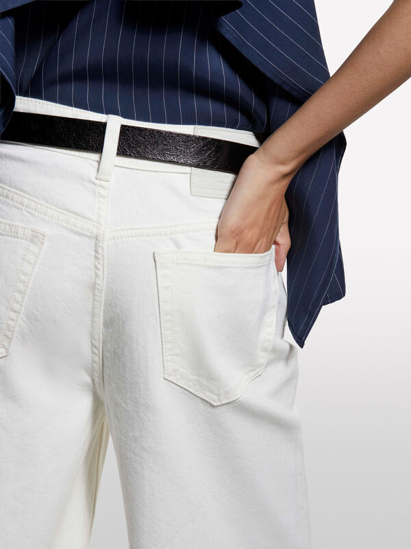 White Style 72 wide fit jeans - women's palazzo jeans | Sisley