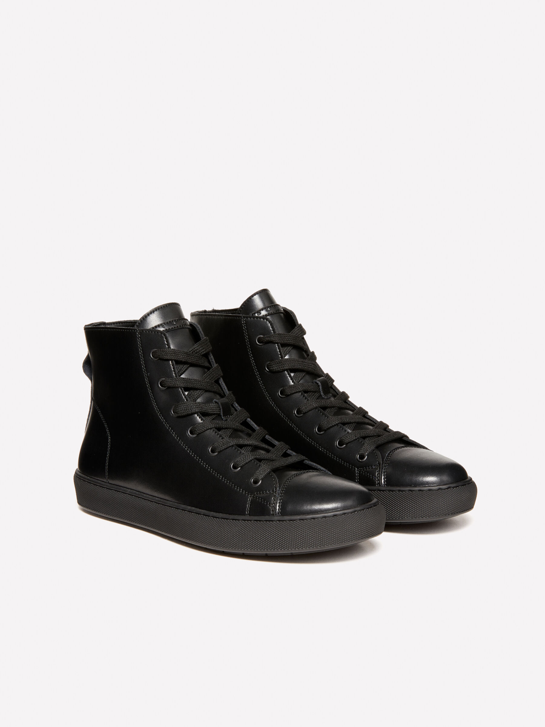 Leather black high tops outlet