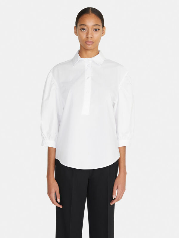 Shirt with balloon sleeves - women's shirts | Sisley