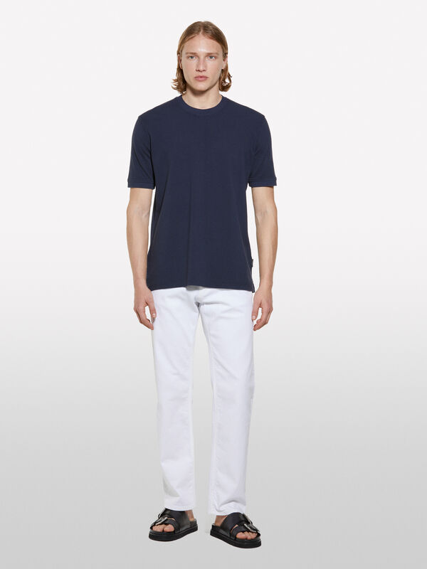 Dark blue short sleeve t-shirt Dark blue short sleeve t-shirt - men's short sleeve t-shirts | Sisley