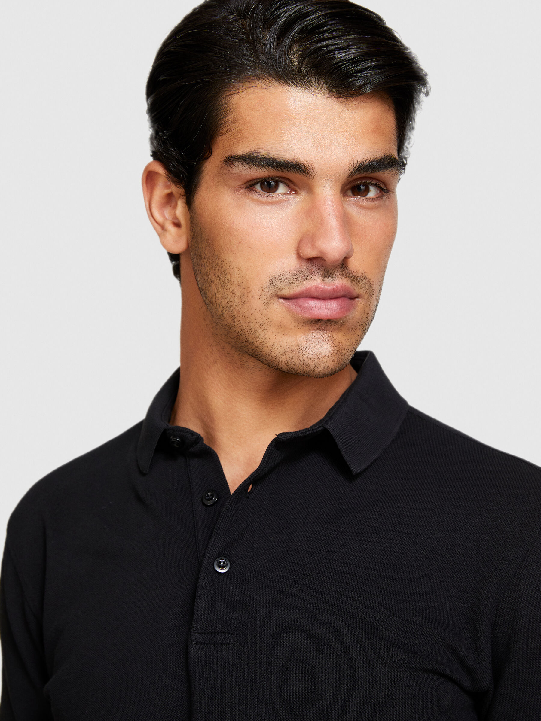 Slim fit polo, Black - Sisley