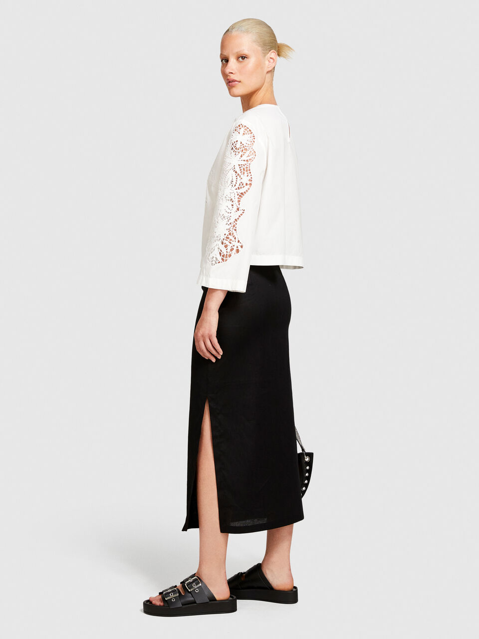 Blouse with crochet Women image number null