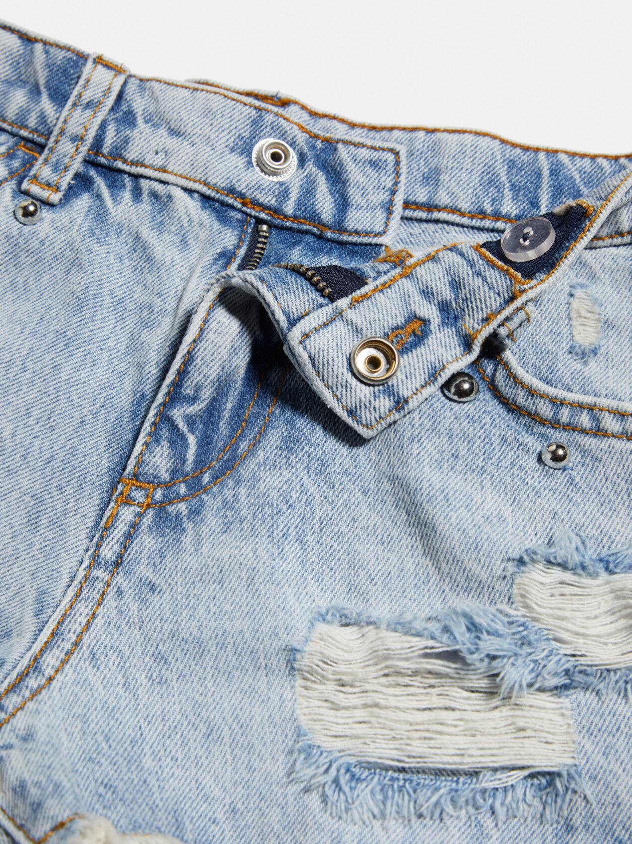 Denim shorts with studs sales