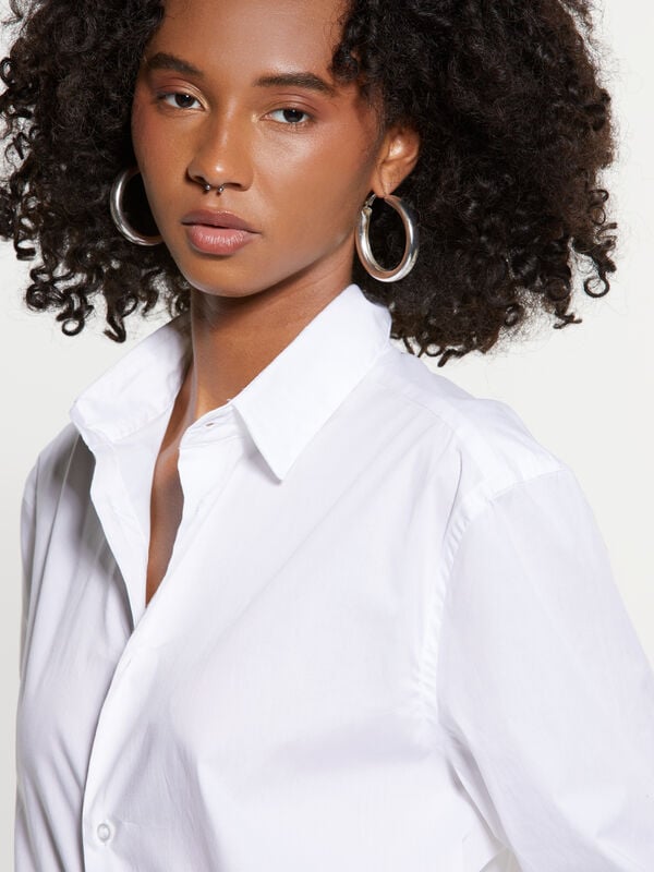 White slim fit shirt - women's shirts | Sisley