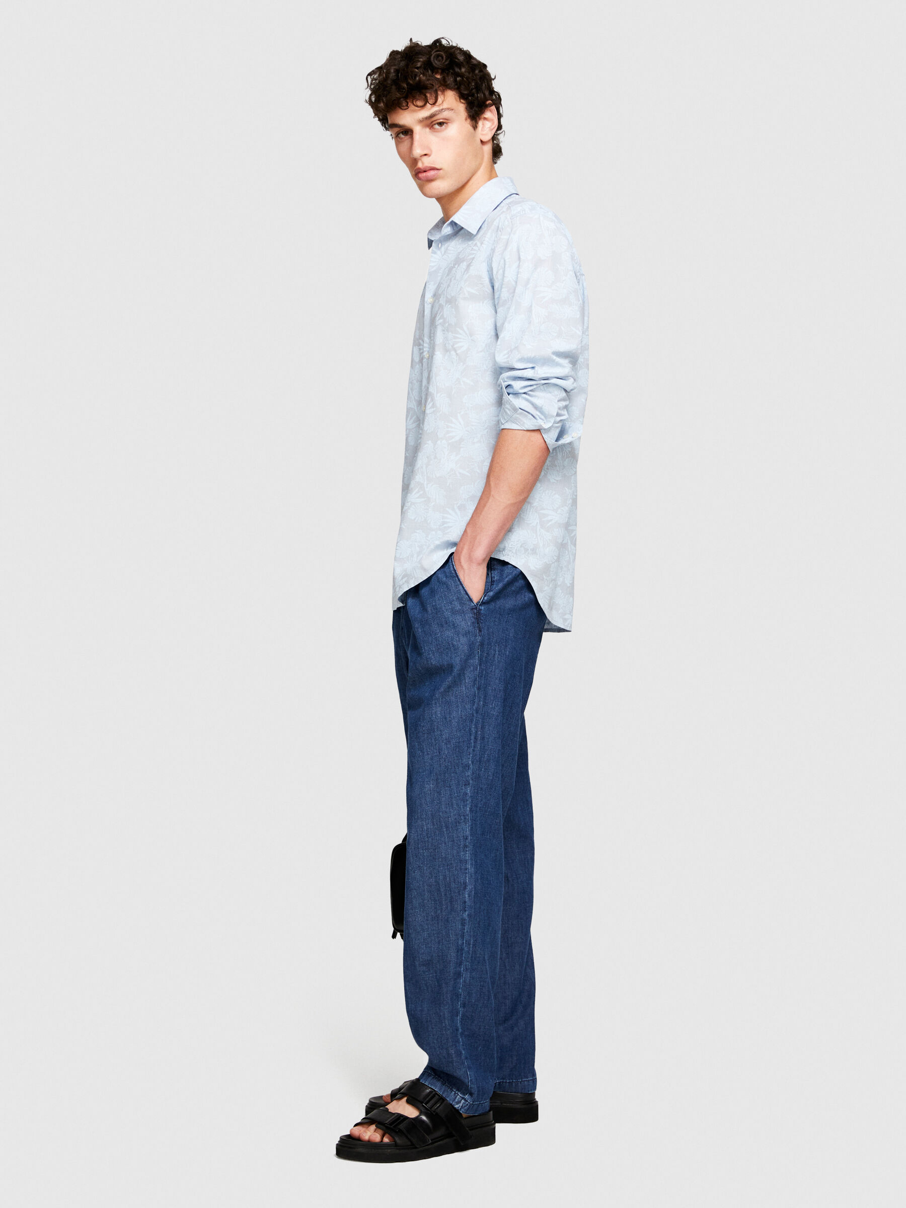Trousers in chambray Men image number null