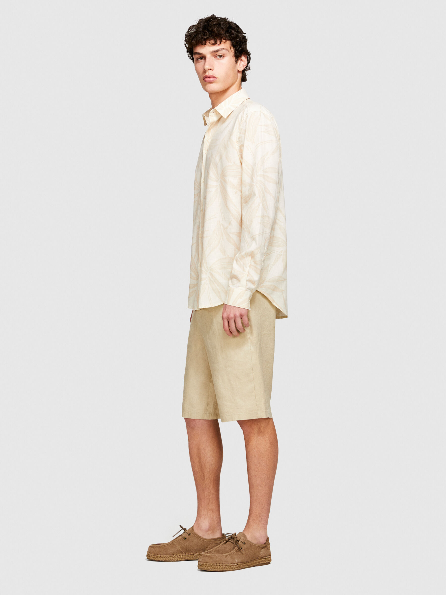 Printed shirt, Beige - Sisley Printed shirt, Beige - Sisley