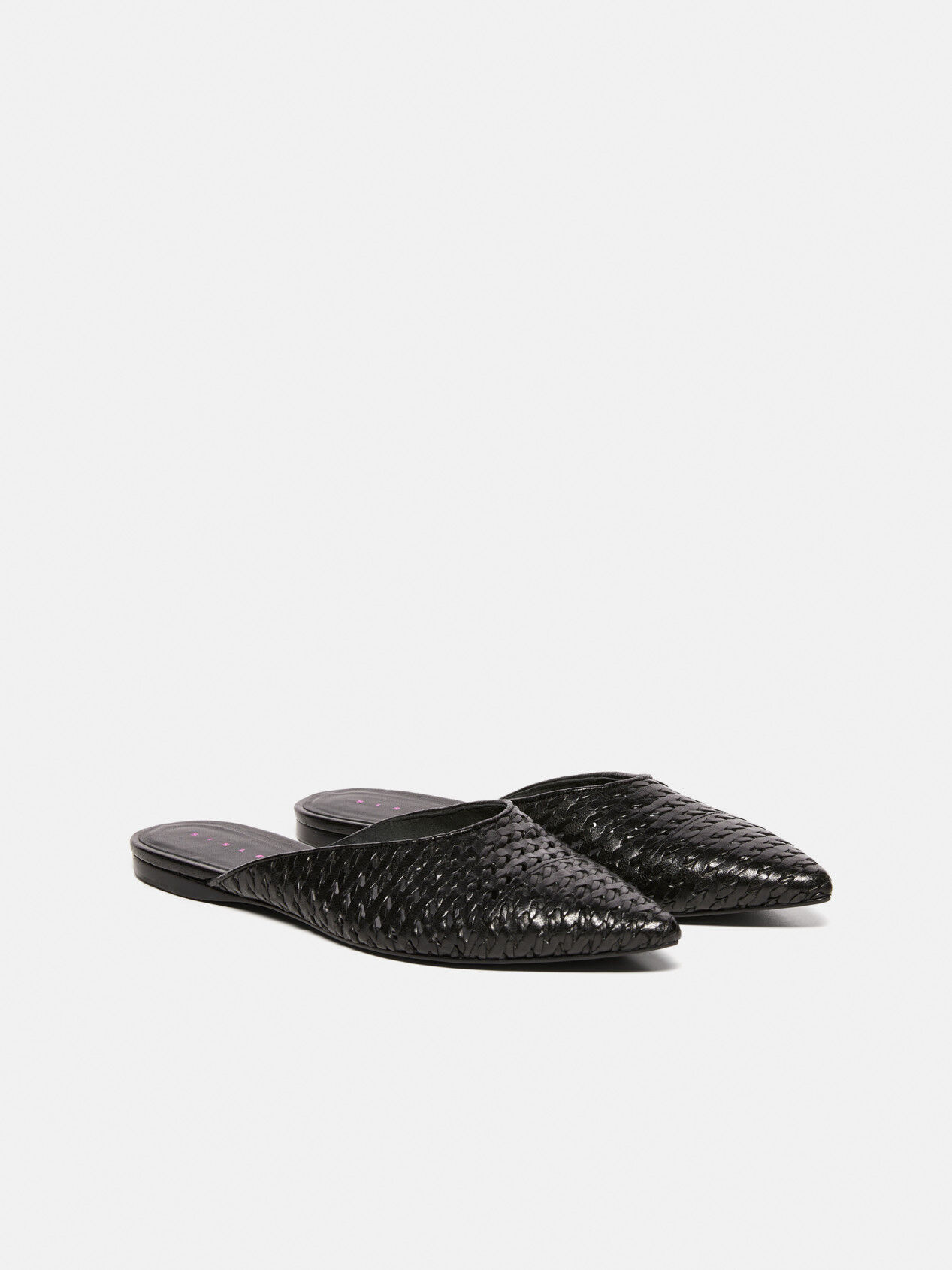 Braided sale leather mules