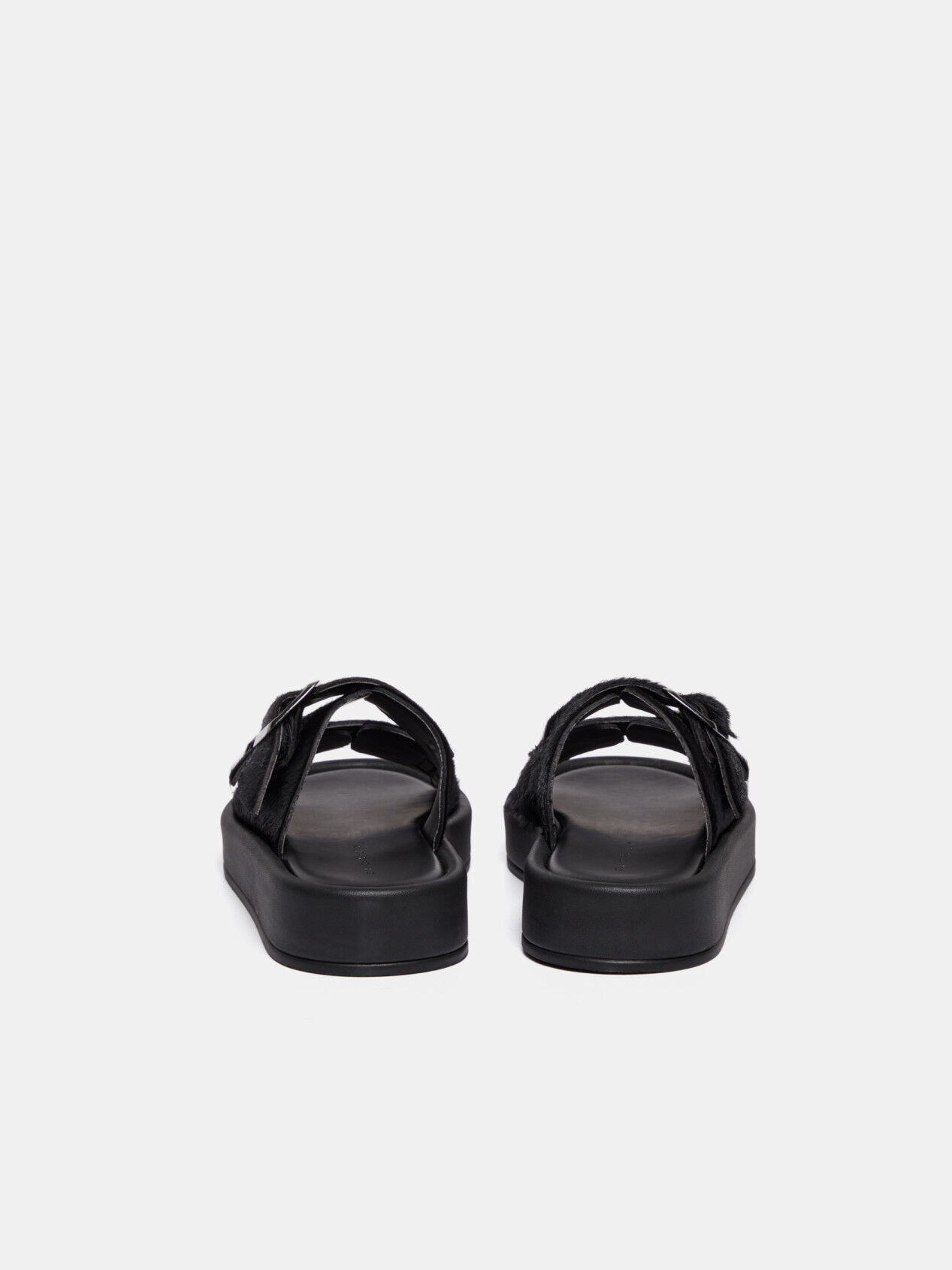 Gala two strap genuine discount calf hair slide sandal