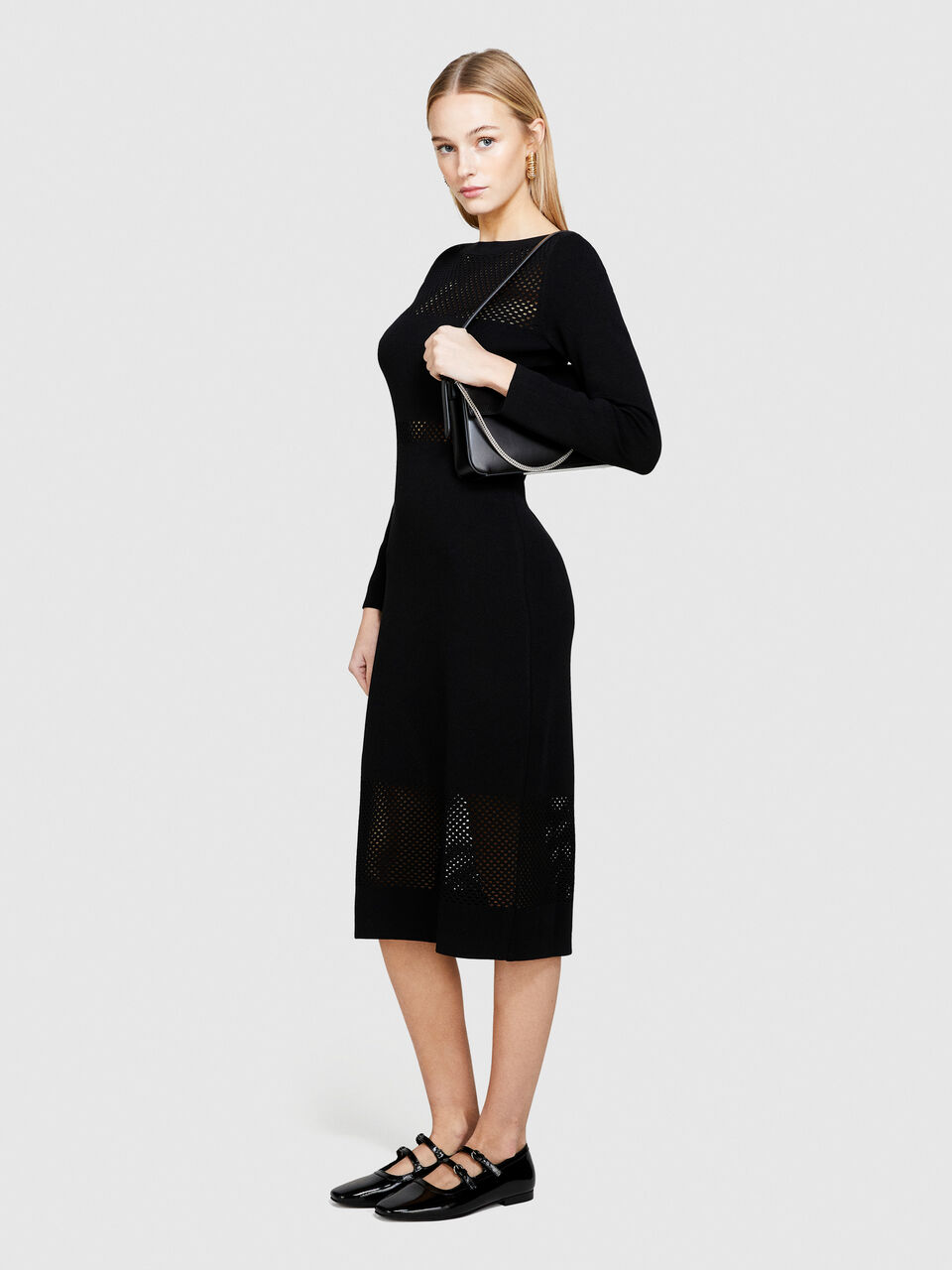 Long sweater dress Women image number null