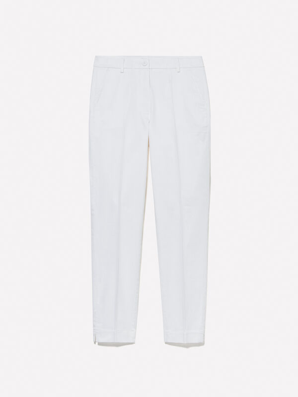 White regular fit chinos  - women's chino trousers | Sisley
