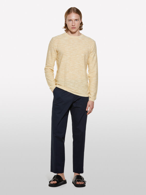 Dark blue slim comfort fit trousers - men's slim fit trousers | Sisley