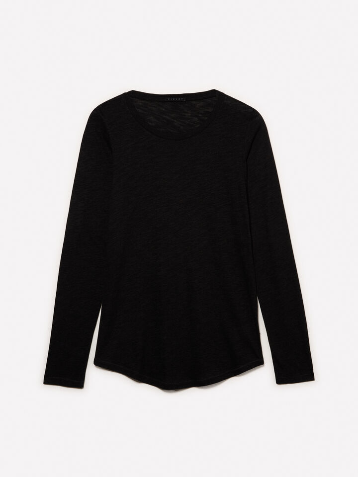 Black long sleeve t-shirt - women's long sleeve t-shirts - Black | Sisley image number 5
