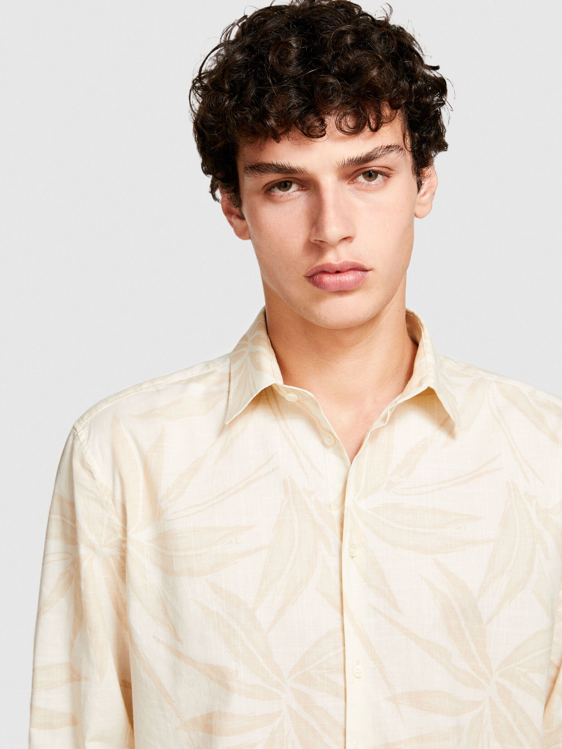 Printed shirt, Beige - Sisley Printed shirt, Beige - Sisley