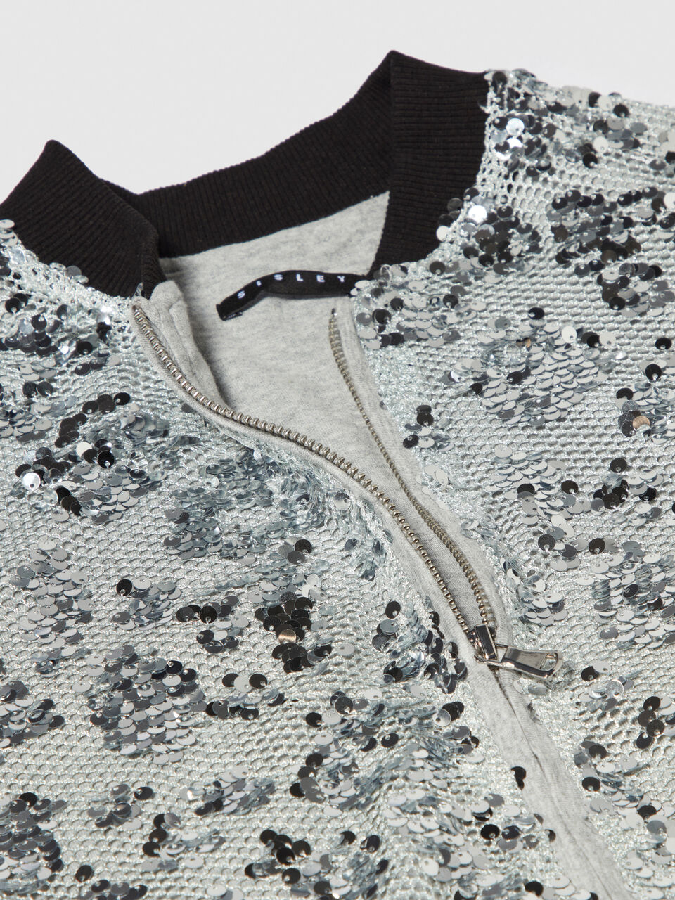 Bomber jacket with mesh and sequins Junior Girl image number null