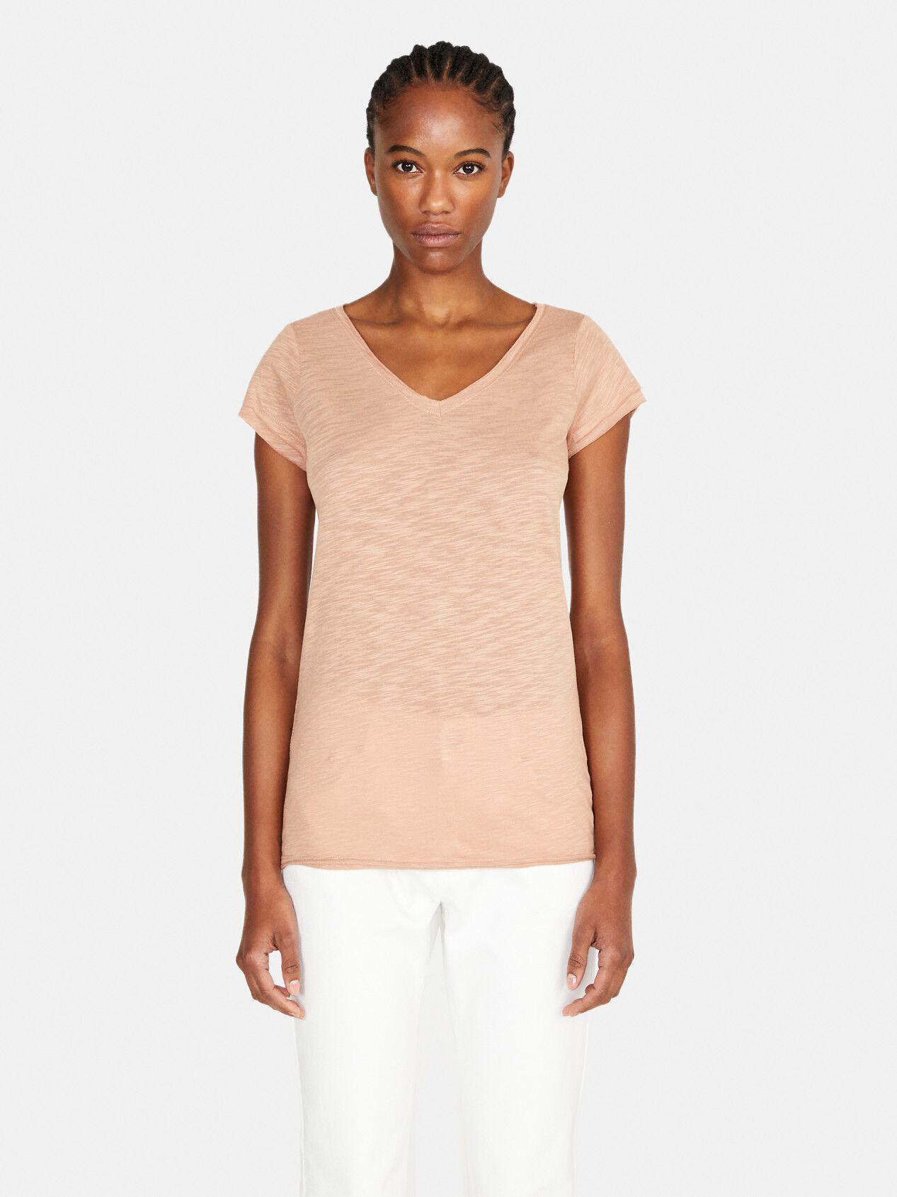 Pink v neck online t shirt women's