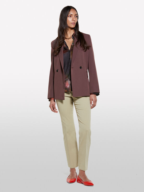 Military green flare fit trousers - women's flared trousers | Sisley
