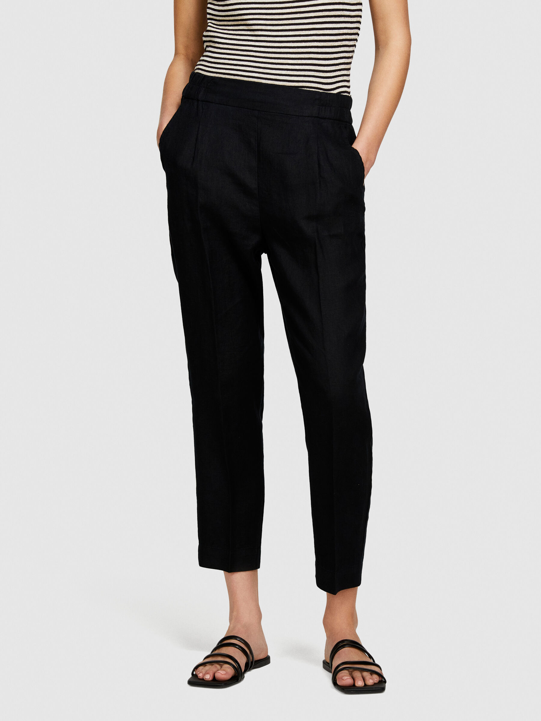 100 linen joggers Black Sisley