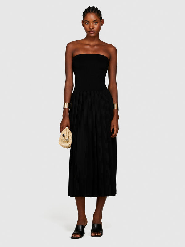 Long dress with pleats - women's long dresses | Sisley