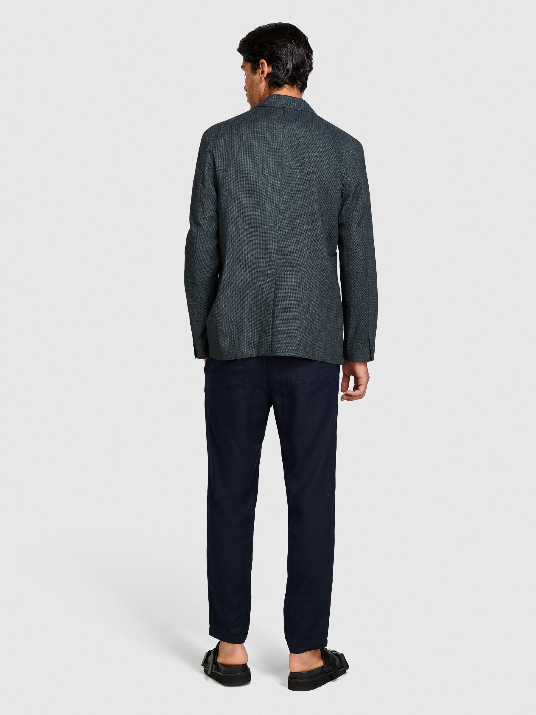 Single-breasted blazer in linen blend Men image number null