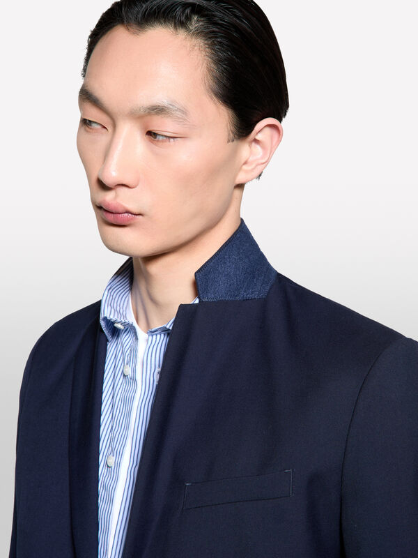 Dark blue formal blazer - men's blazers | Sisley