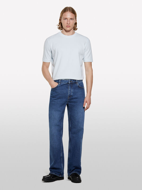 Sky blue short sleeve t-shirt Sky blue short sleeve t-shirt - men's short sleeve t-shirts | Sisley