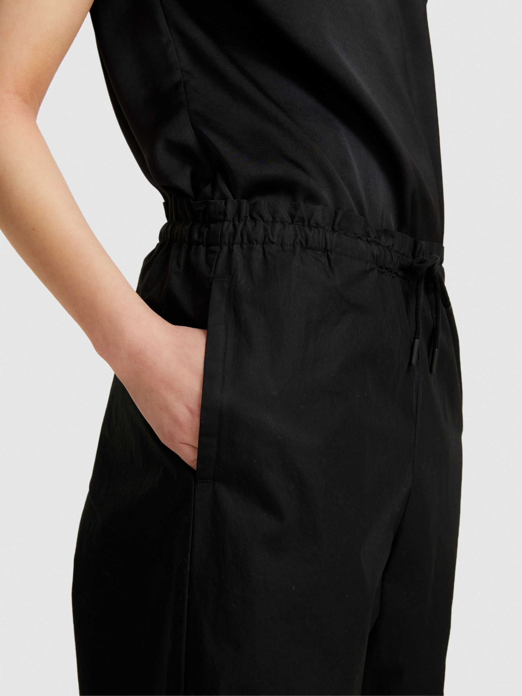 Flared trousers with drawstring Women image number null