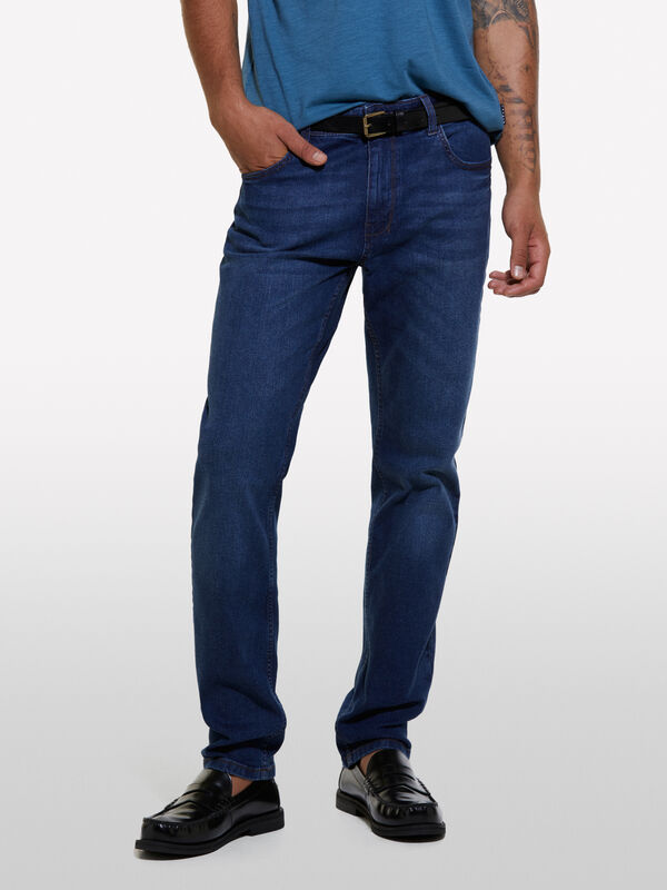 Dark blue slim fit vintage look Boston jeans - men's slim fit jeans | Sisley