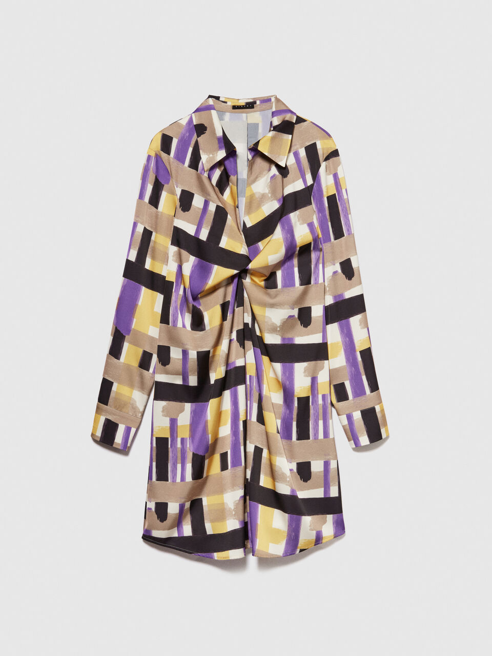 Dress in printed satin Women image number null