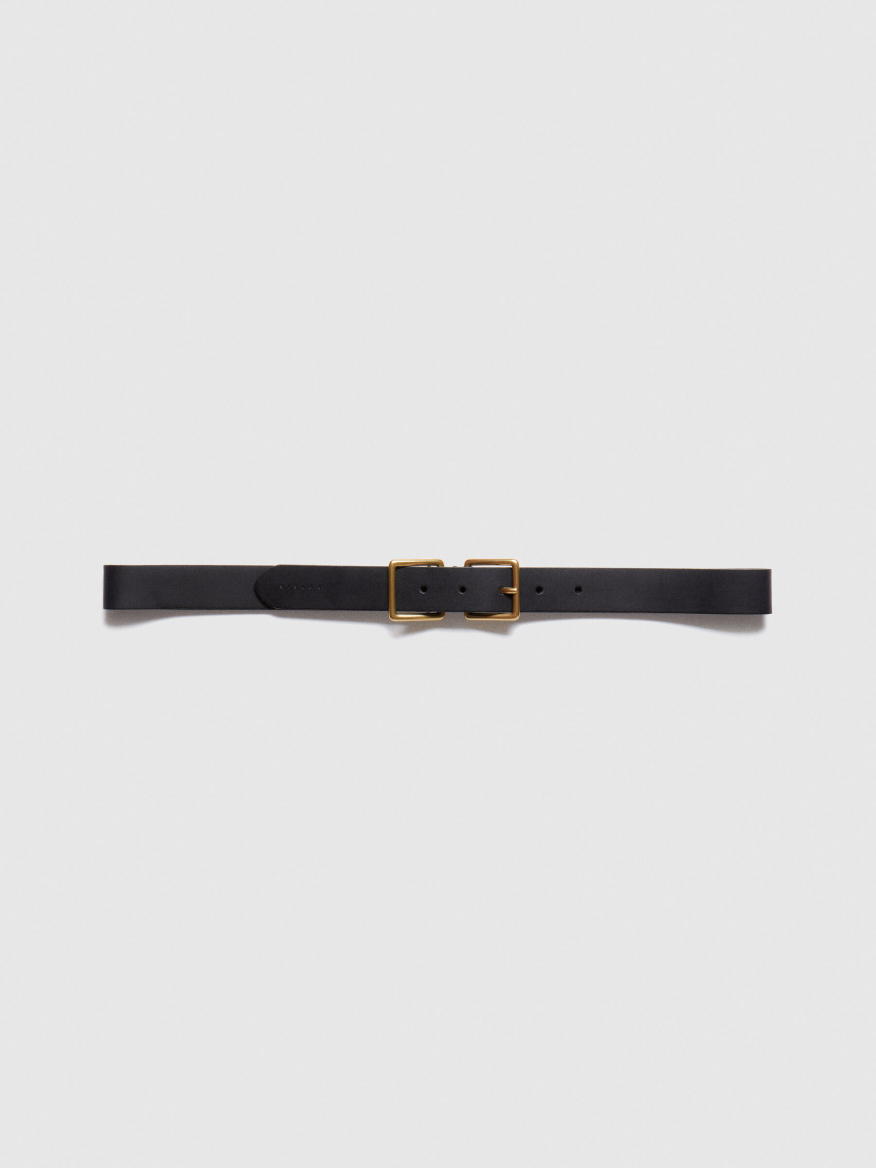 Leather belt with double buckle Women image number null