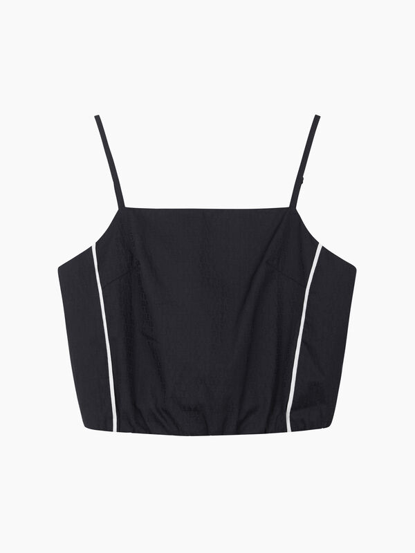 Black bustier with jacquard pattern - sisley k top | Sisley K