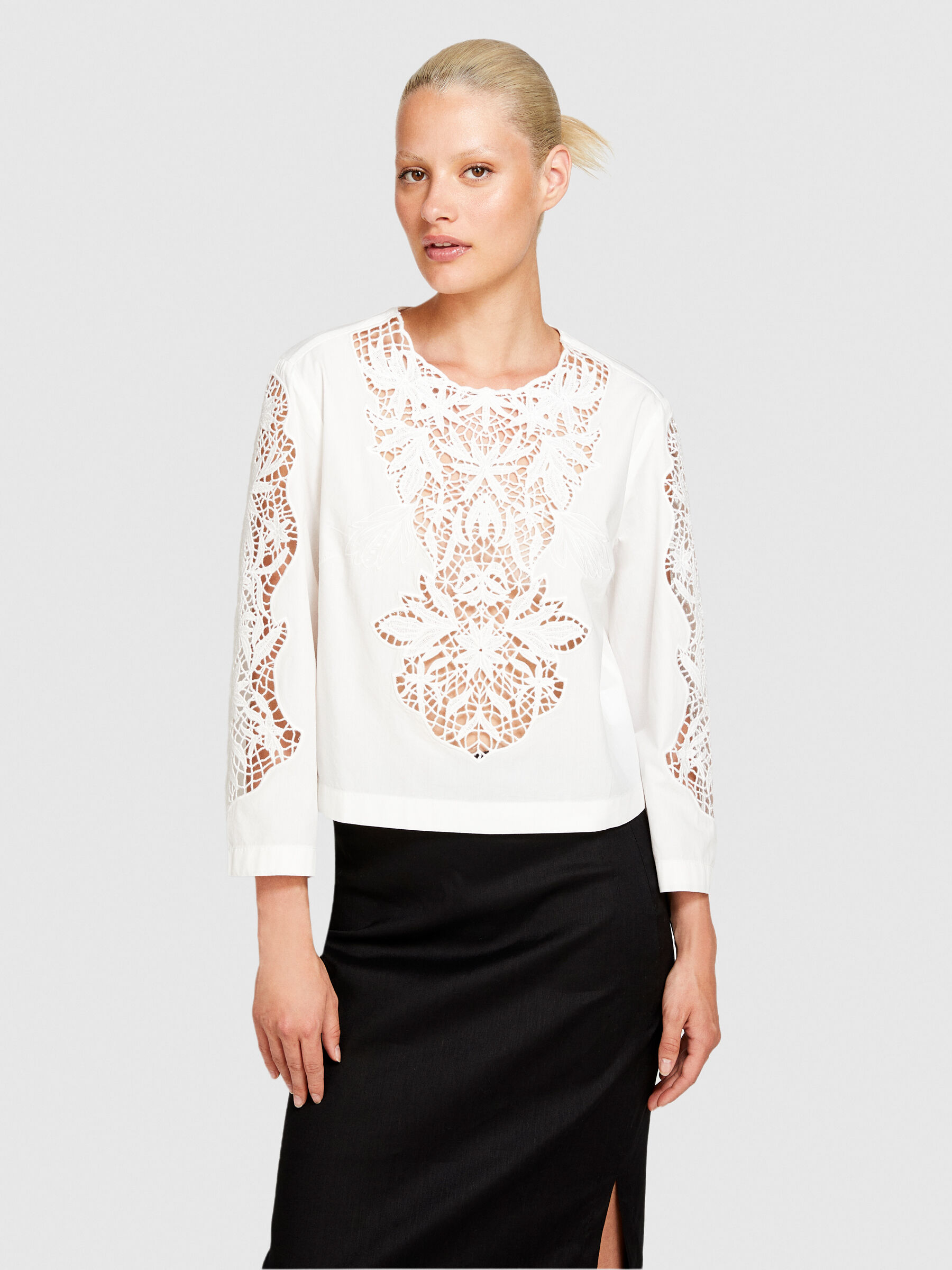 Blouse with crochet Women image number null