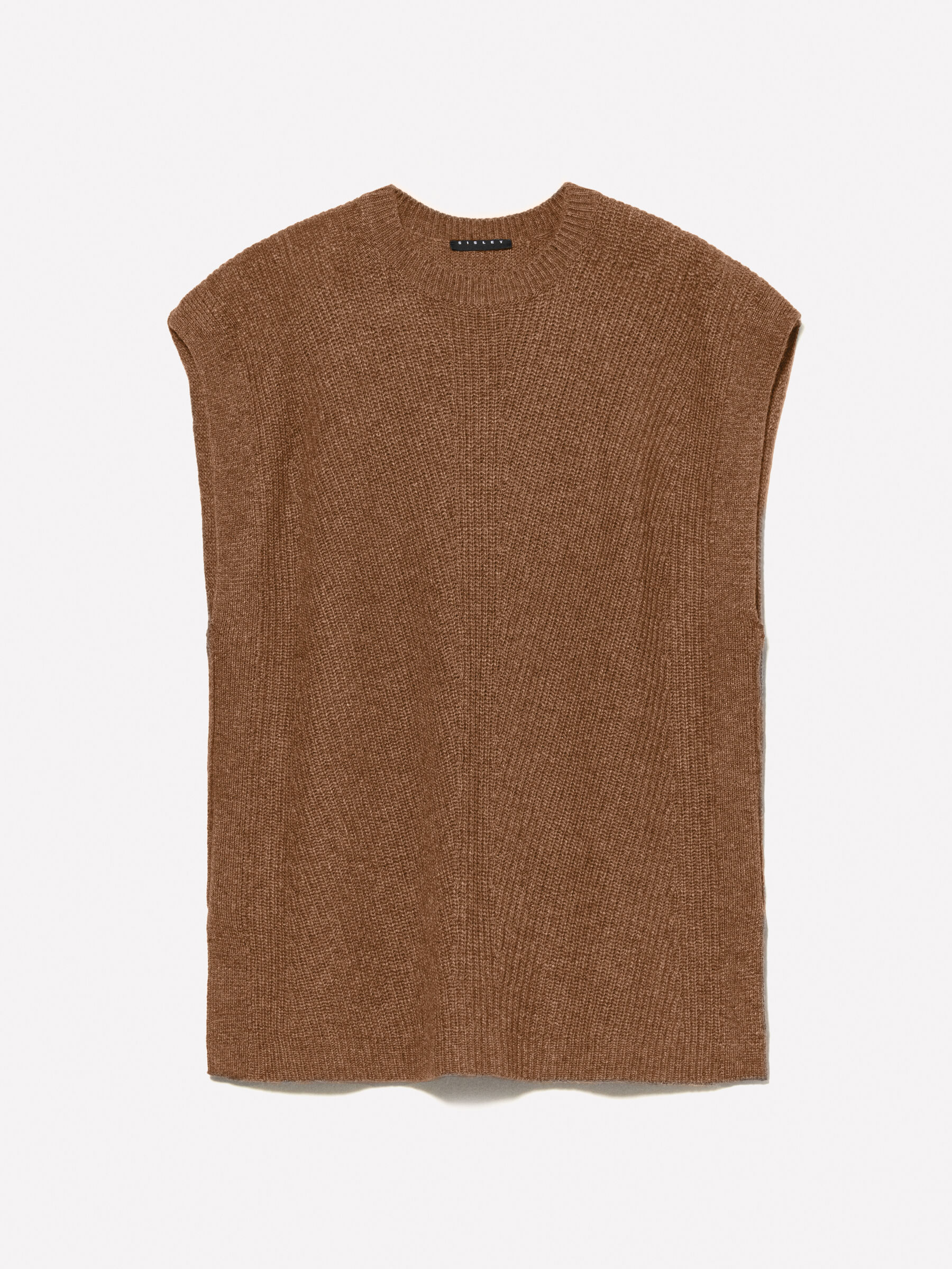 品質のいい vest, knit Camel Camel Sisley - トップス