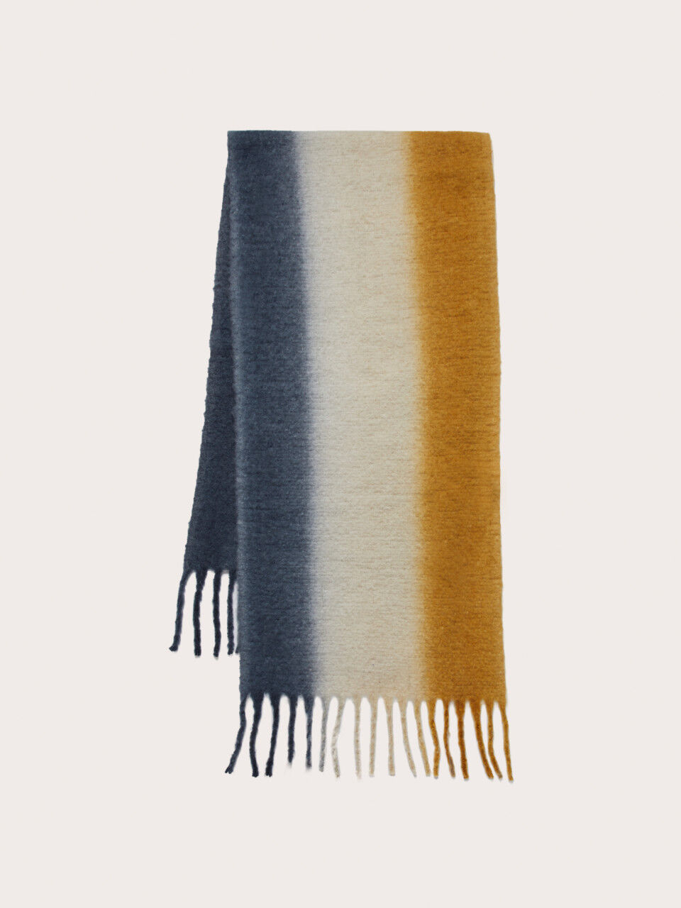 Striped scarf with fringe