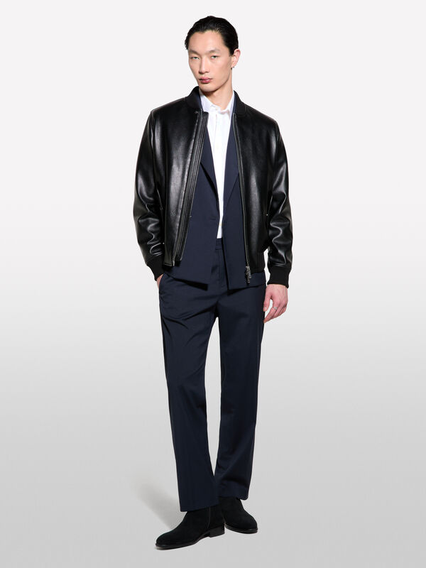 Black regular fit bomber jacket - men's jackets and coats | Sisley