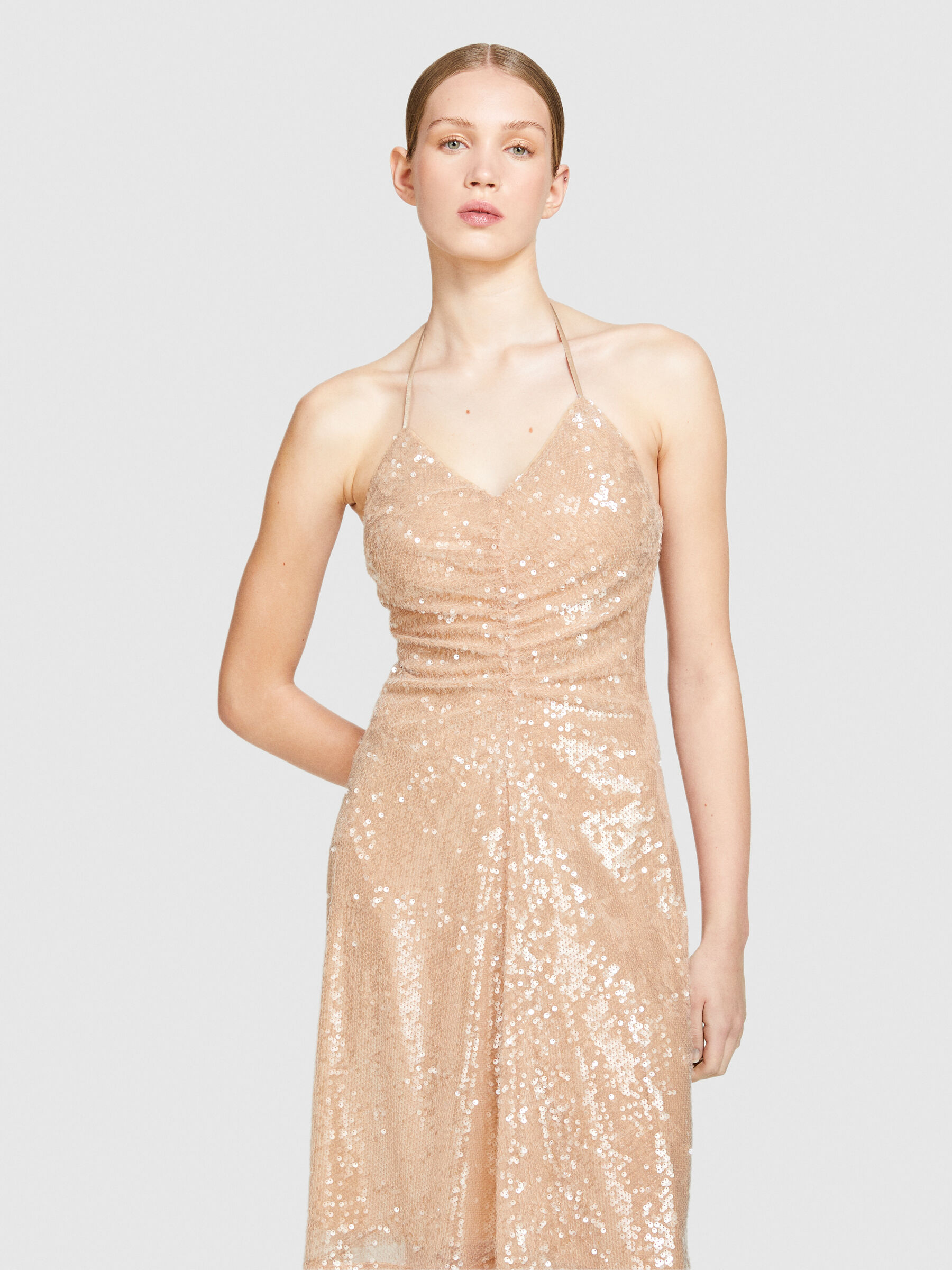 Sequined dress, Nude - Sisley