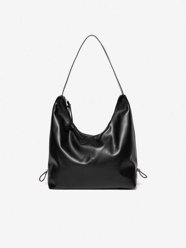 Black drawstring bag Black drawstring bag - women's tote bags | Sisley