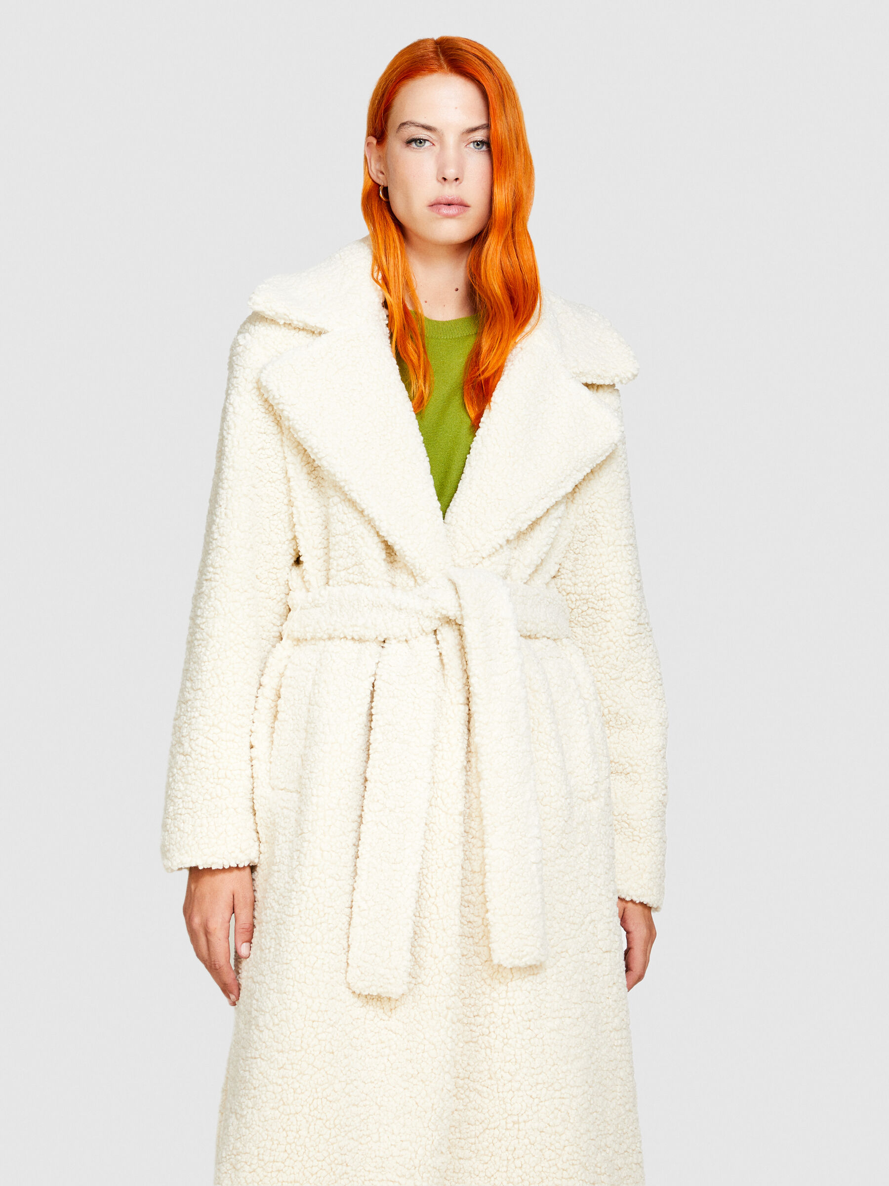 Mango white teddy outlet coat