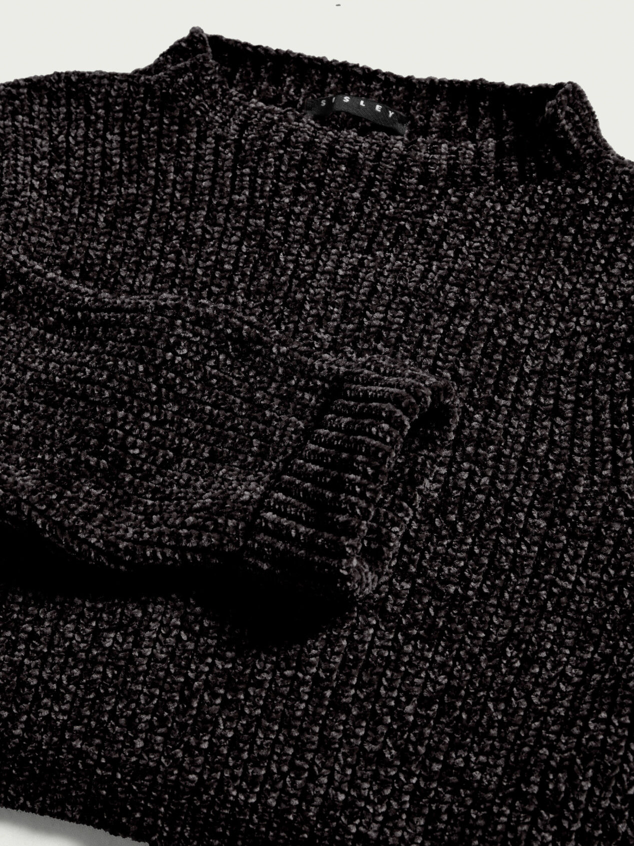 cropped chenille sweater