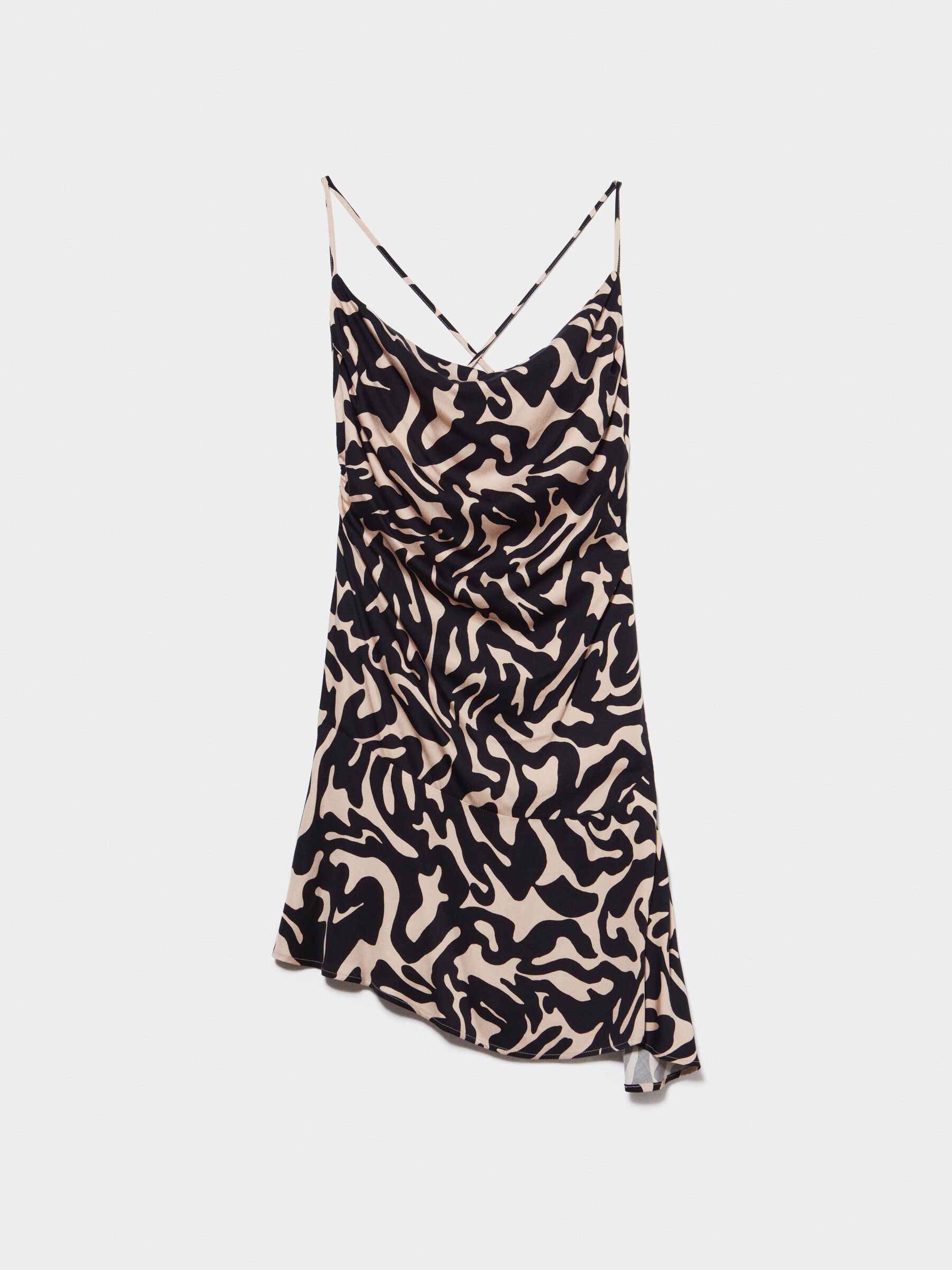 Printed dress with gathering Women image number null