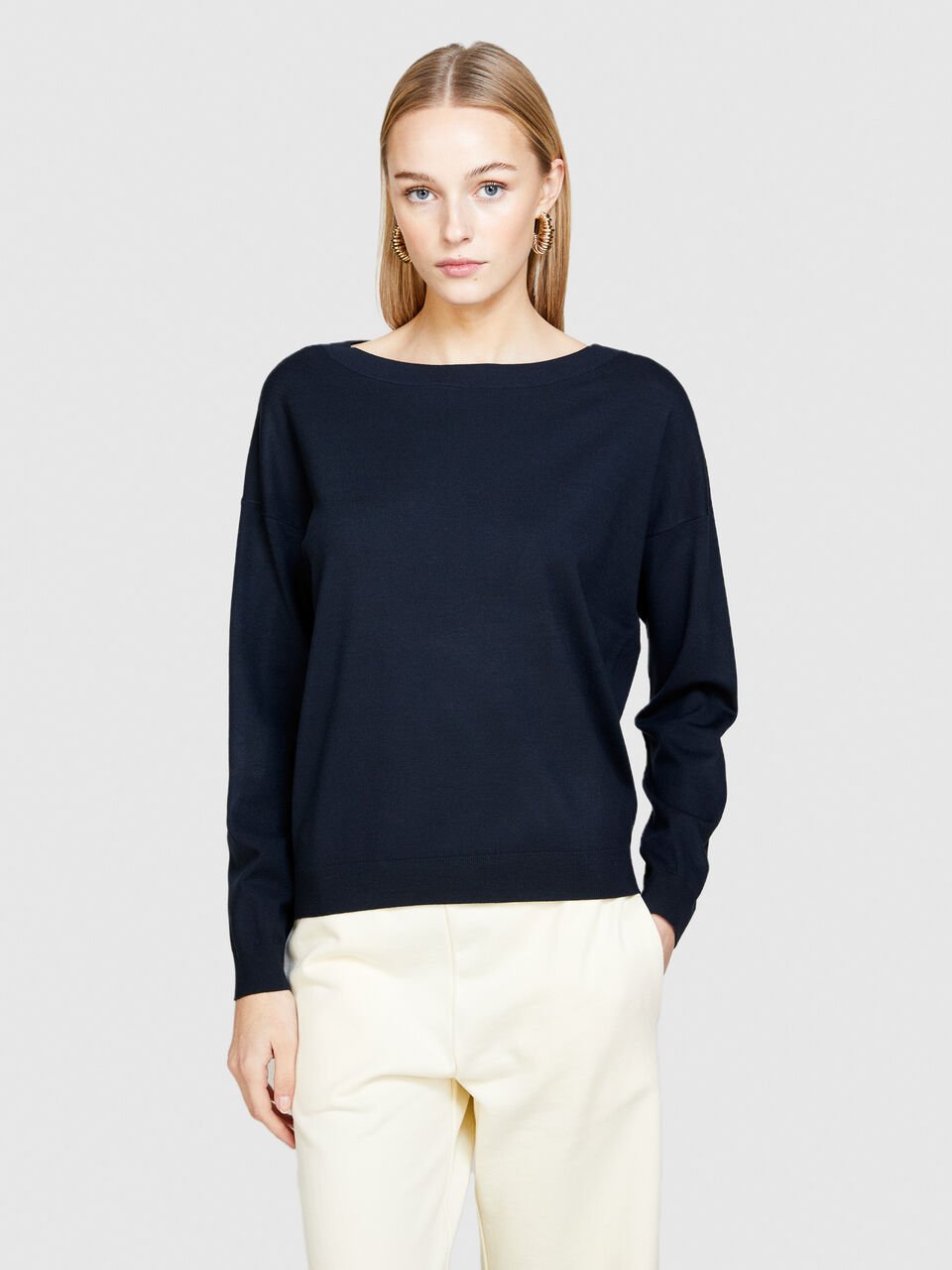 Boat neck sweater Women image number null