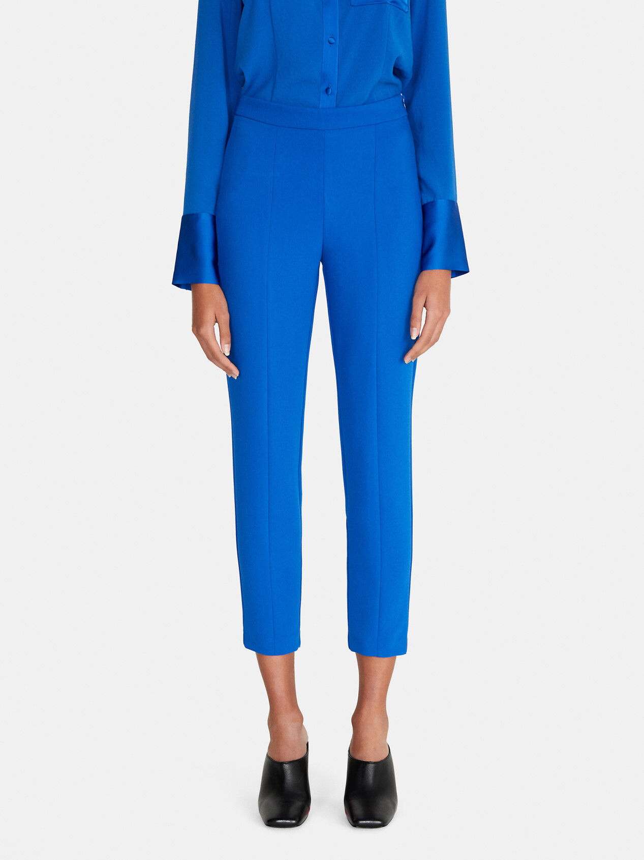 French Connection Echo Tapered Cropped Trousers, Cobalt Blue at John Lewis  & Partners