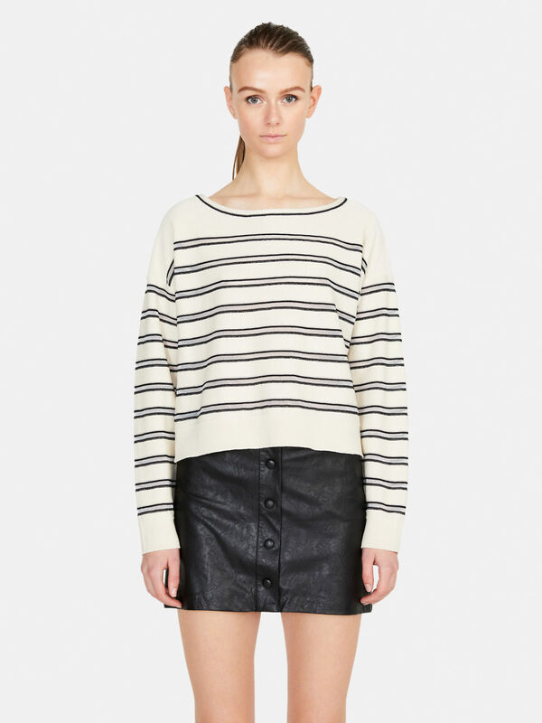 Striped sheath sweater - women's crew neck sweaters | Sisley