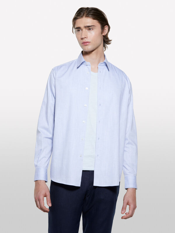 Light blue regular fit shirt - men's regular fit shirts | Sisley