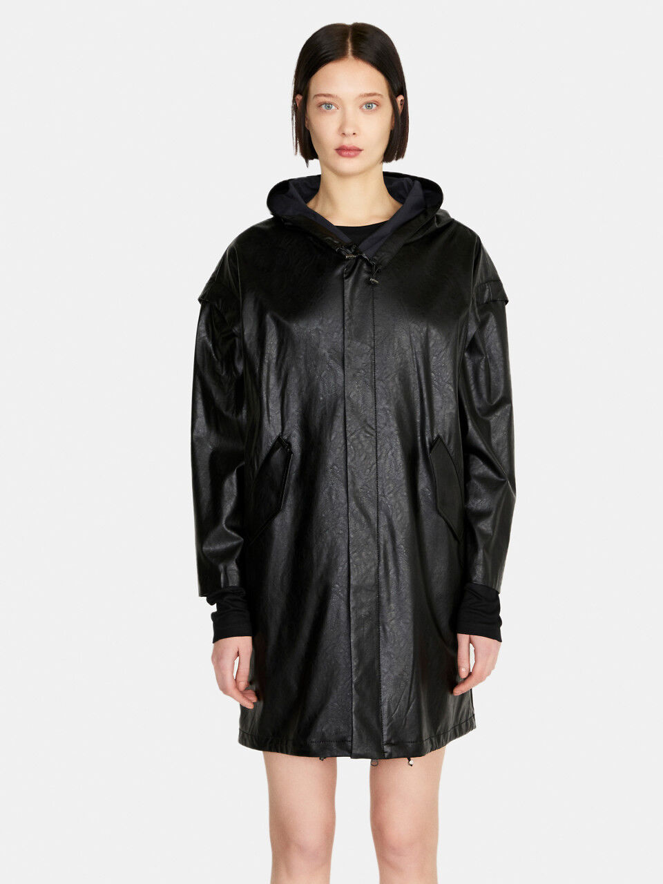 Oversized parka with hood