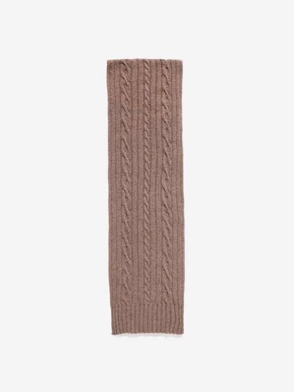Brown scarf in wool blend knit - men's scarves and foulards | Sisley