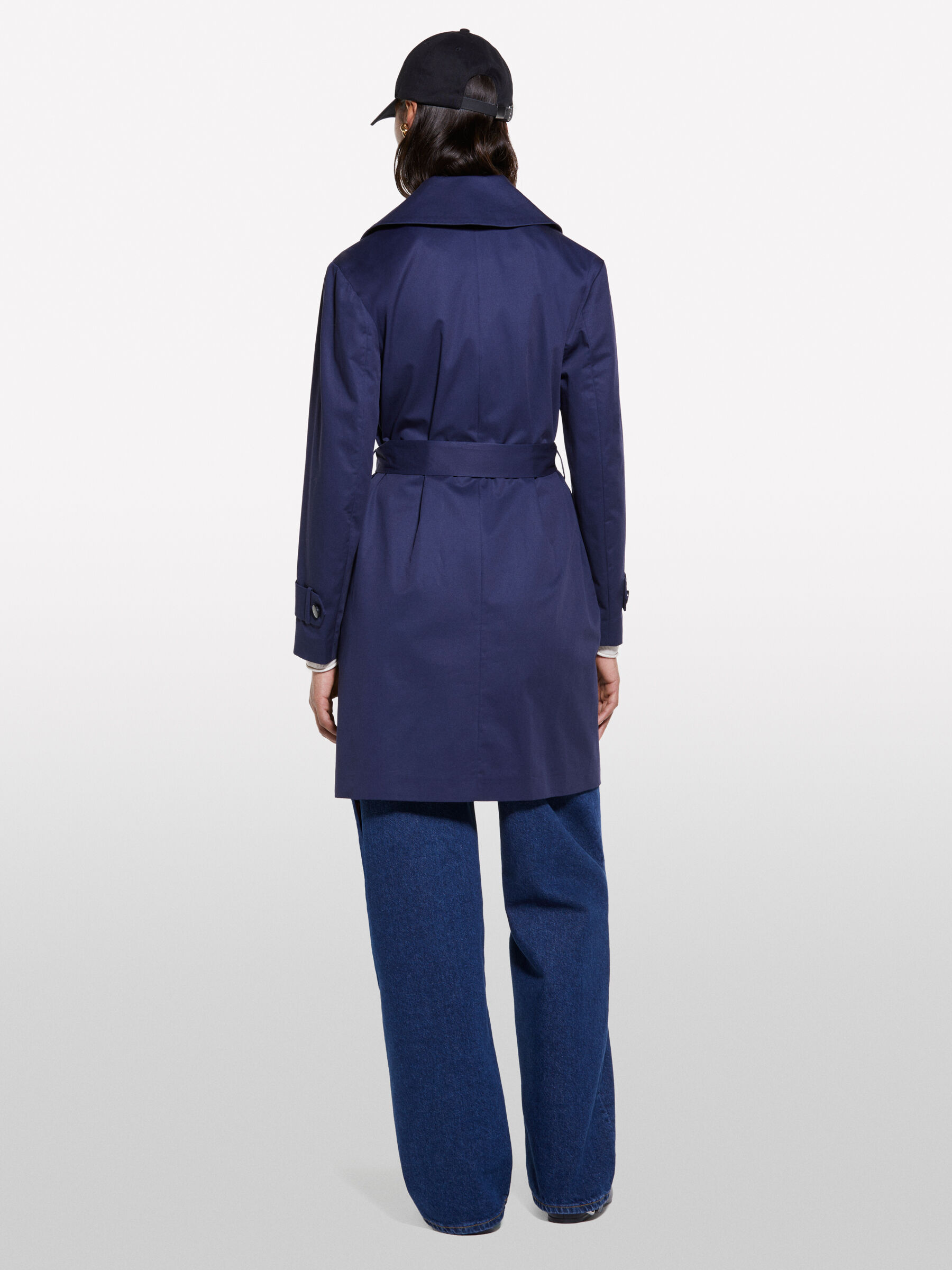 Dark blue trench coat, Dark Blue - Sisley